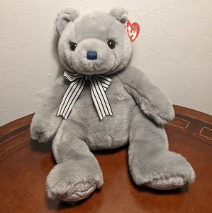 TY Beanie Babies Beanie Buddies New York Yankees Grey blue plush bear teddy MLB